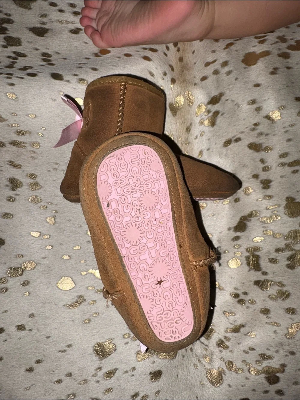 Uggs Kids Cozy Shearling-Lined Brown Booties